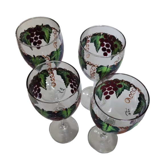 Hand painted wine glasses - Picture 2 of 2